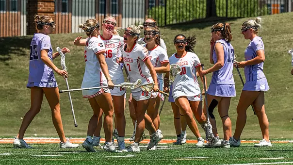 Women's lacrosse celebration vs HPU