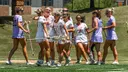Women's lacrosse celebration vs HPU
