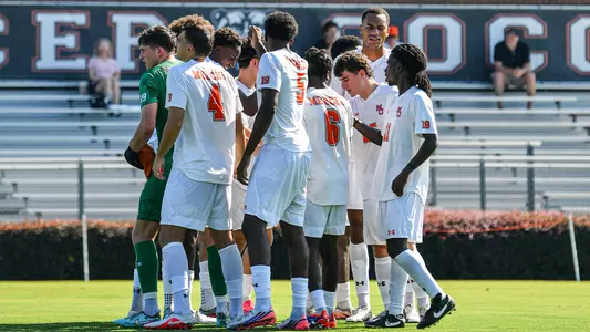 MSOC Team Huddle vs Stetson
