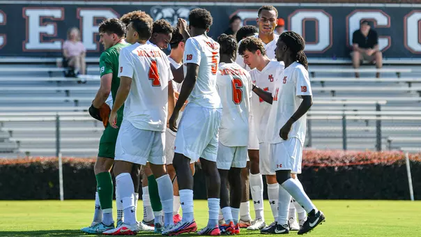 MSOC Team Huddle vs Stetson