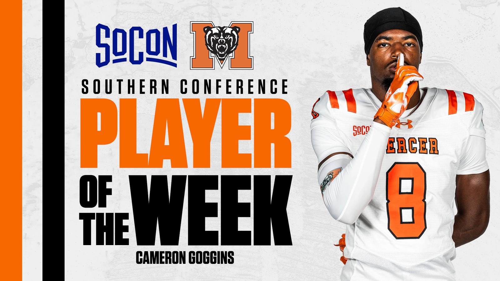 Mercer football: Goggins Picks Up SoCon Defensive Player Of The Week Honors