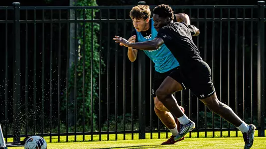 Colton Ellison and Timi Awe at Practice
