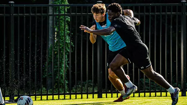 Colton Ellison and Timi Awe at Practice
