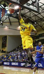 DeShawn Sims posted his second double-double of the season with 16 points and 11 rebounds.