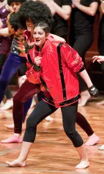 Women's track and field's Andrea Marcos in Mock Rock 2010