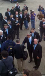 The Wolverines are greeted in New Orleans.