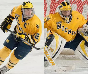 Carl Hagelin (L) and Shawn Hunwick