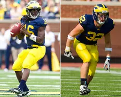 Denard Robinson (L) and Jordan Kovacs