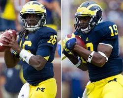Denard Robinson (L) and Devin Funchess