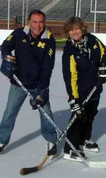 Bruce and Suzette Madej on the Big House ice (6)