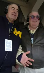 Beckmann (left) and color analyst Jim Brandstatter