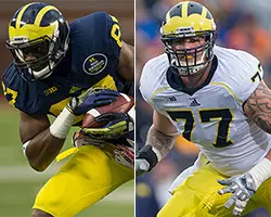 Devin Funchess (L) and Taylor Lewan