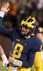 O'Korn reacts after his 30-yard scramble