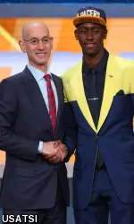 Caris LeVert with NBA commissioner Adam Silver