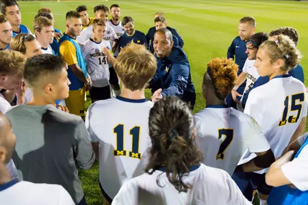 Men's Soccer huddle