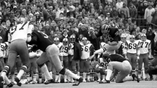 Mike Lantry kicking winning field goal vs. Purdue, 1972