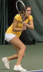 Alex Najarian celebrates with her teammates after clinching U-M's 4-2 win over Northwestern