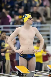Michigan swimming and diving takes on Indiana University at Canham Natatorium in Ann Arbor, MI. on Jan 13, 2018.