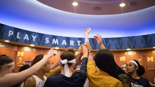 Women's Basketball Locker Room Huddle