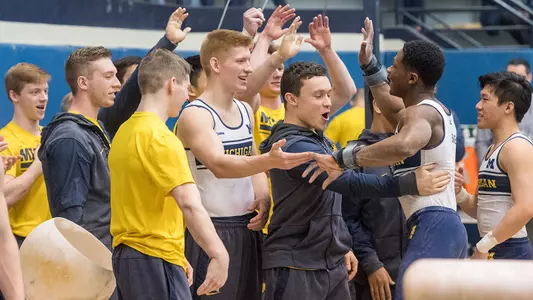 Men's Gymnastics Team Celebrates Generic