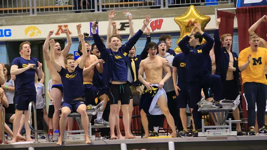 Men's Swimming and Diving Group Celebration Generic