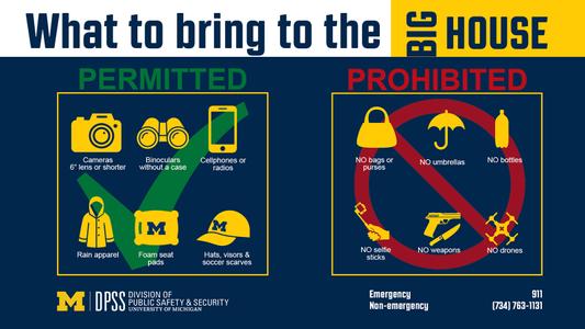 Michigan Stadium Prohibited Items