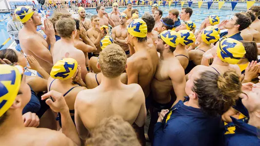 Men's Swimming and Diving Team Huddle Generic