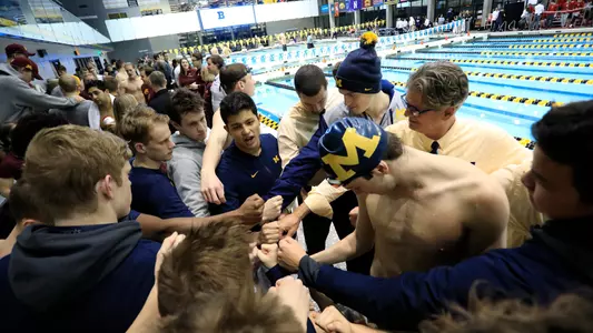 Men's Swimming and Diving Team Huddle Generic