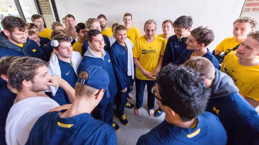 Men's Swimming and Diving Team Huddle Generic