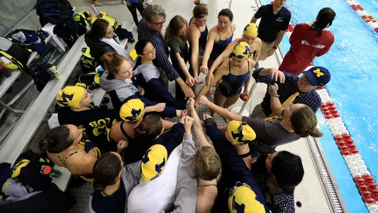 Women's Swimming and Diving Team Huddle Generic