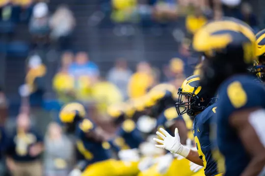 The University of Michigan football team hosts Rutgers at Michigan Stadium in Ann Arbor, MI on September 28, 2019.