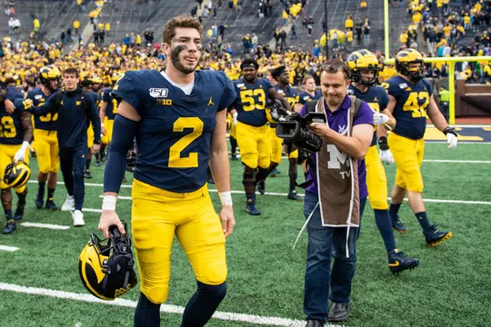 The University of Michigan football team defeats Rutgers, 52-0, at Michigan Stadium in Ann Arbor, MI on September 28, 2019.
