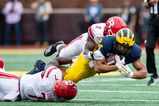 The University of Michigan football team hosts Rutgers at Michigan Stadium in Ann Arbor, MI on September 28, 2019.