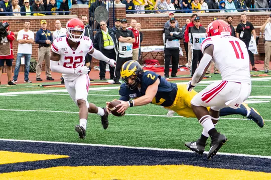 The University of Michigan football team hosts Rutgers at Michigan Stadium in Ann Arbor, MI on September 28, 2019.