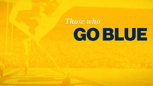 Those Who Go Blue logo (maize)