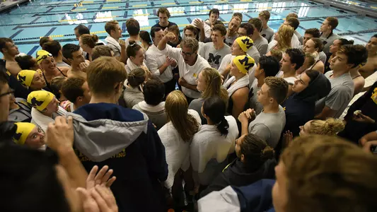 Men's Swimming and Diving Huddle