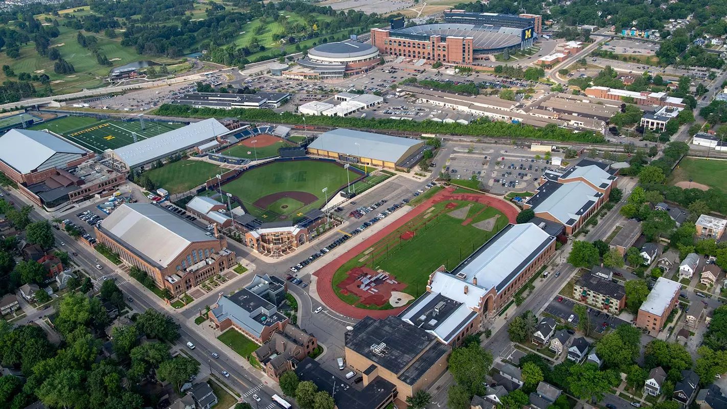Michigan Athletic Campus Aerial