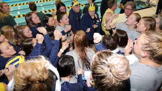 Women's Swimming and Diving Team Huddle Generic
