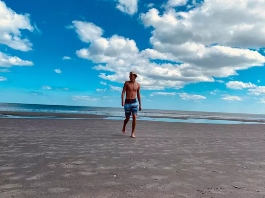 Sydney Whitaker Photo - Brother Luke on Beach