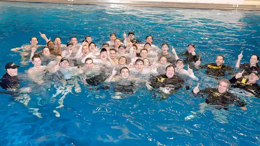 Men's Swimming and Diving In-Pool Celebration