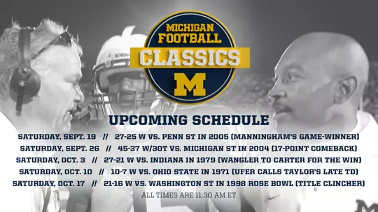 Michigan Football Classics Upcoming Schedule