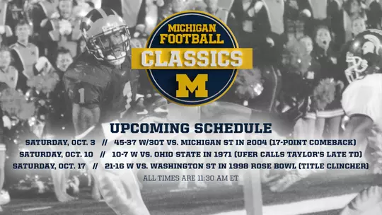 Michigan Football Classics Upcoming Schedule - MSU