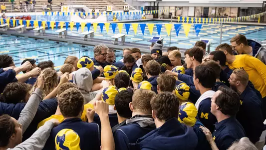 Swimming and Diving Group Huddle