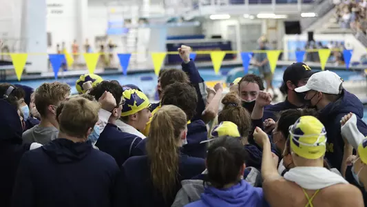 Swimming and Diving Group Huddle