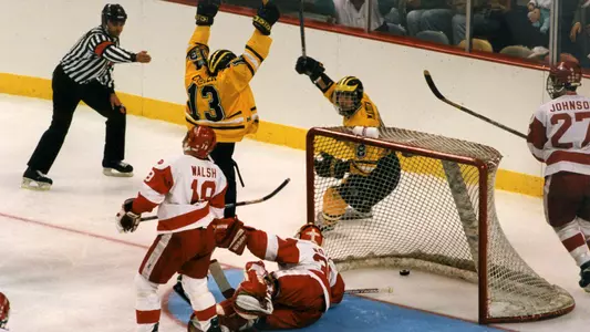 Greg Crozier (13) scores vs. Boston University
