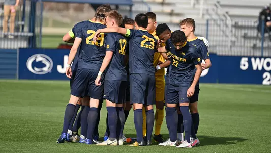 Men's Soccer Team Huddle Generic (Penn State Athletics)