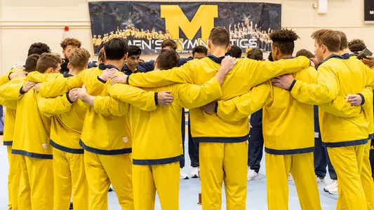 Men's Gymnastics Team Huddle