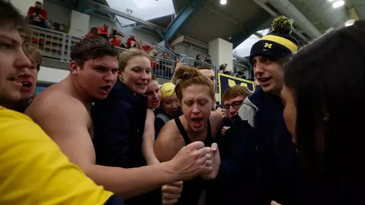Swimming and Diving Group Huddle