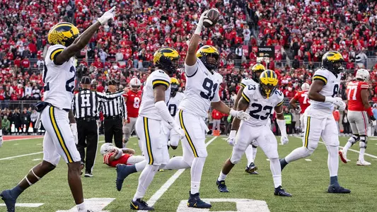 Football Interception Celebration at Ohio State
