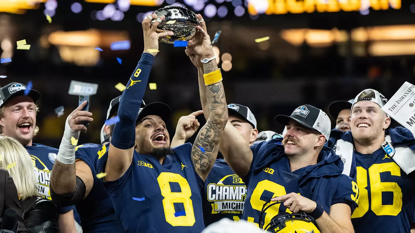 Football 2022 Big Ten Championship Podium Celebration